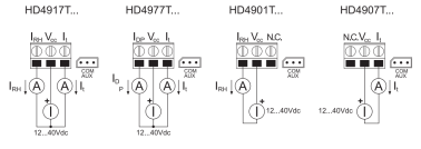 Electrical connections of the HD49 humidity transmitter