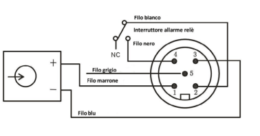 Wirings of RIB400 pressure switch.