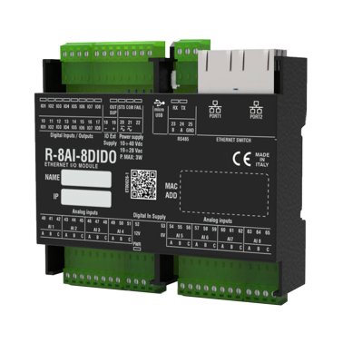 R-8AI-8DIDO Modulo Ethernet a 16 ingressi analogici/digitali